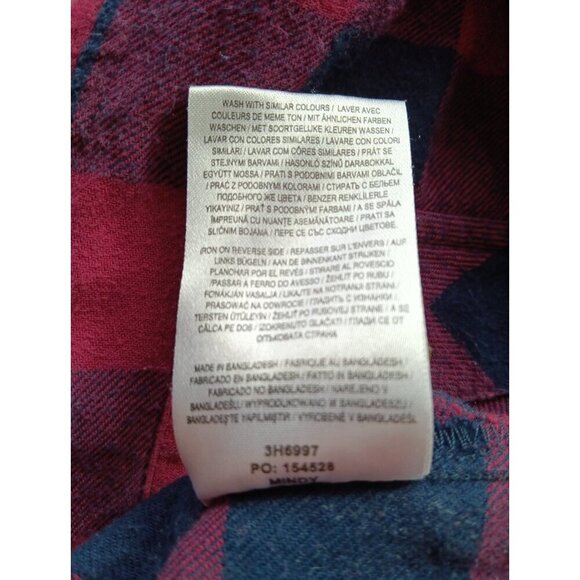 Small Tokyo Laundry Shirt Womens Red Or Pink Navy Check Button Up Japan Plaid - Picture 11 of 11